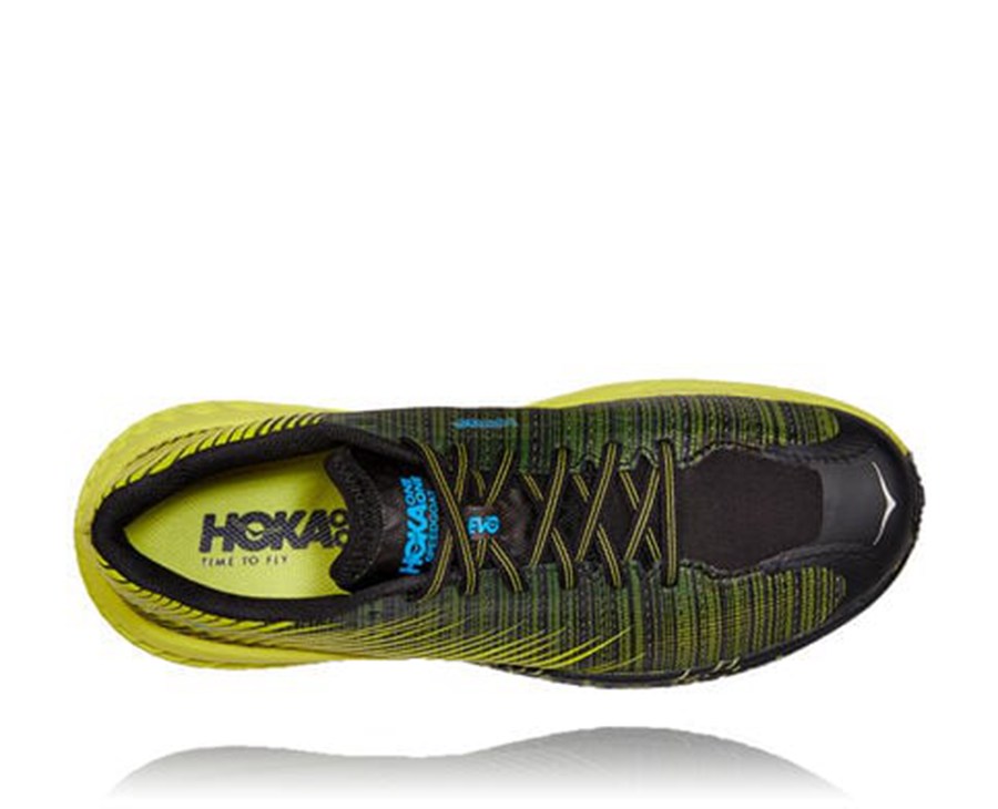 Zapatillas Trail Hoka One One Mujer - Evo Speedgoat - Negras/Verde - WJN063154